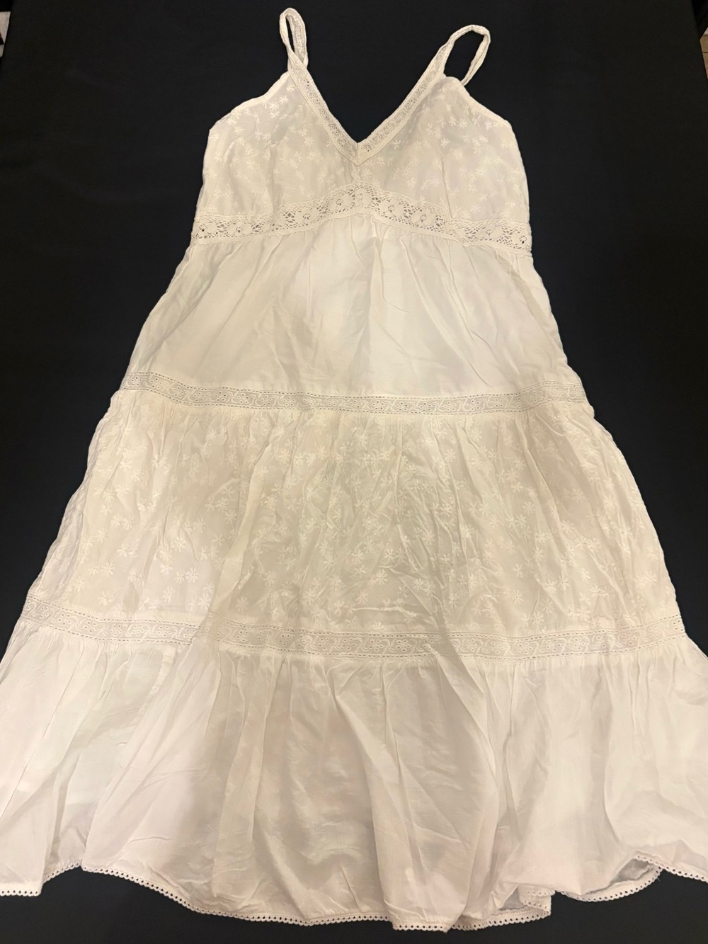 Sacred Threads White Eyelet Tiered Dress